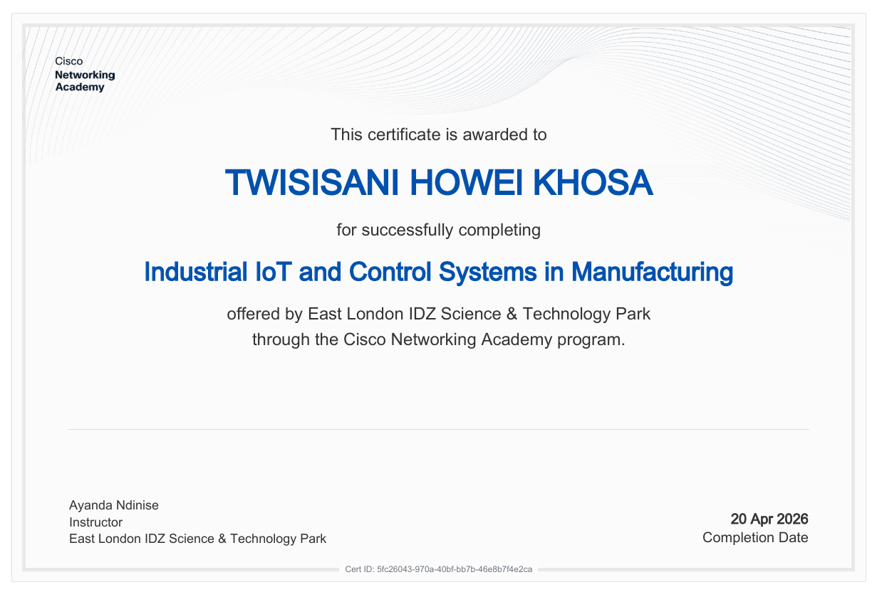 Industrial IoT and Control Systems in Manufacturing